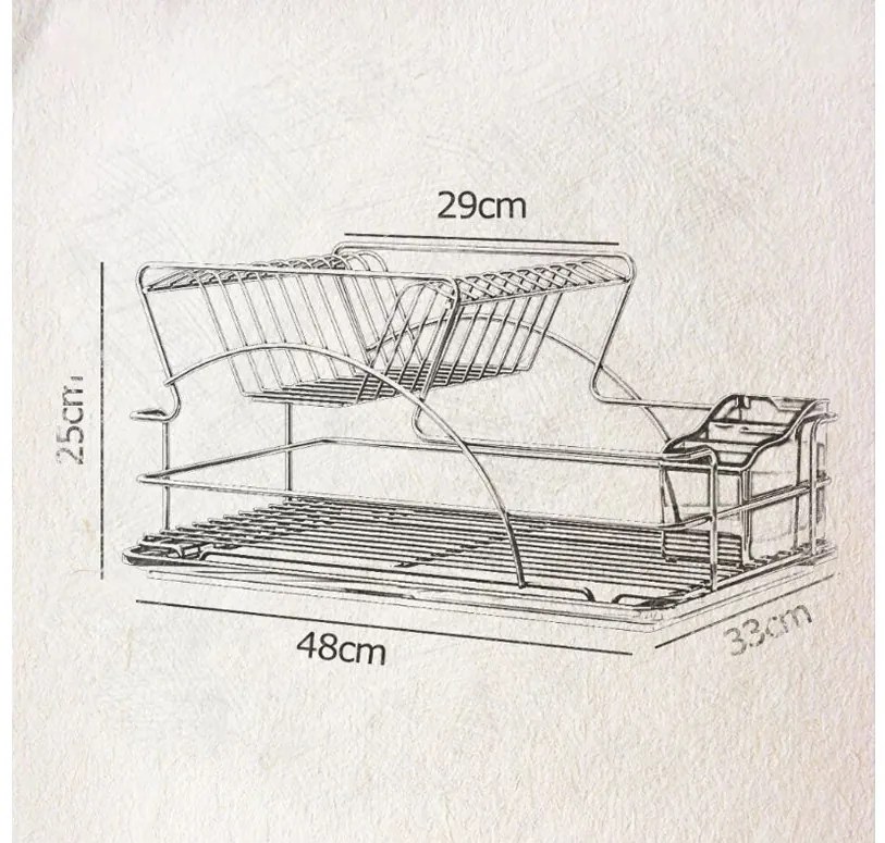 СУШИЛНИК ЗА СЪДОВЕ TEKNO TEL KB 009 , 2 нива , хром-прозрачна тавичка