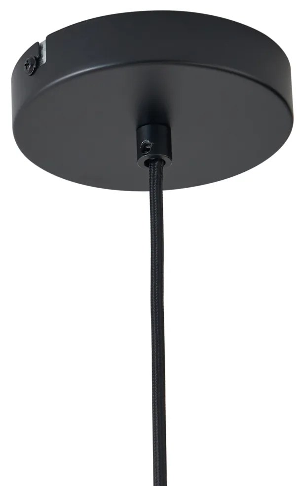 Ретро висяща лампа черна с оранжево стъкло - Denise