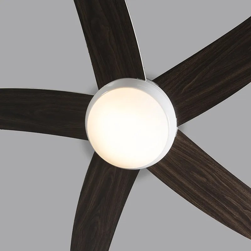 Вентилатор за таван бял с дървен принт 132 см с дистанционно управление - Cool