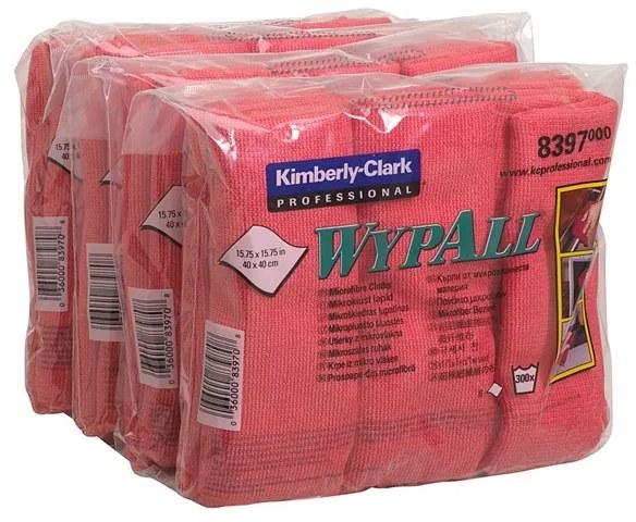 WypAll Микрофибърна кърпа 8397, 40 х 40 cm, червена, 6 броя