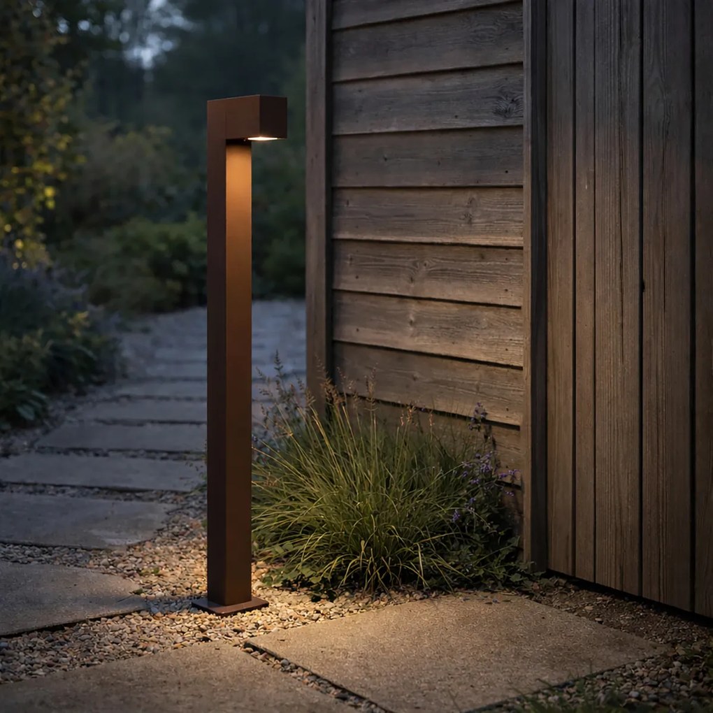 Индустриална стоеща външна лампа ръждиво кафява 80 см IP44 - Baleno