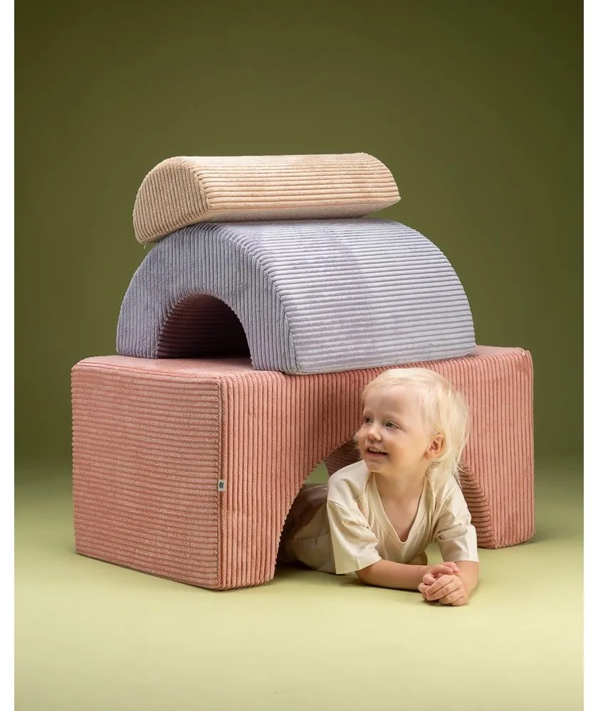 Розово велурено игрище от пяна 75x49x37 cm Rainbow Montessori – Wigiwama