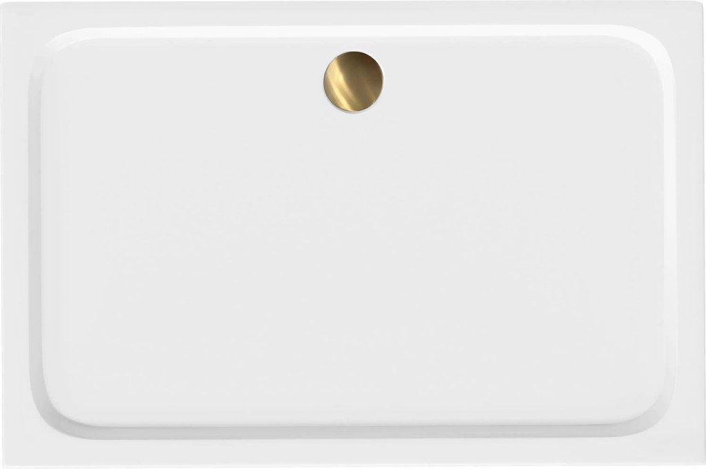 Корито за душ кабина-акрилно Rea Belmond White 80x100 Brush Gold