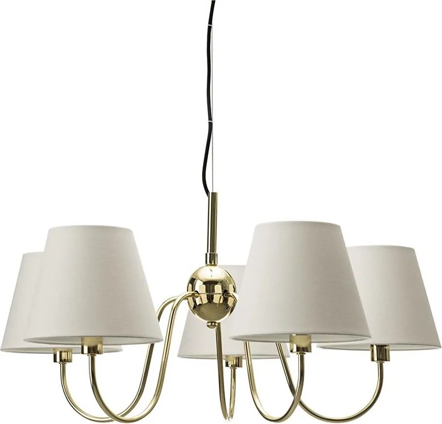 ByRydens 4202720-6509 - Полилей на кабел LYNF 5xE14/8W/230V месинг/бял