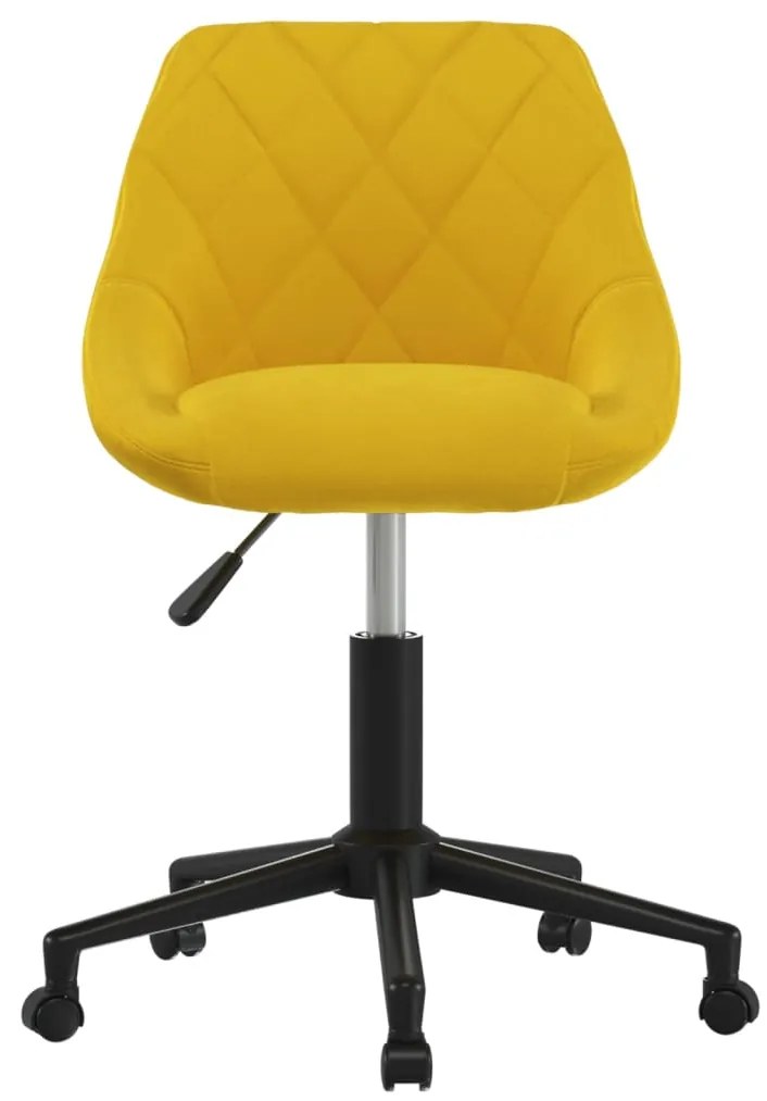 3089039 vidaXL Въртящ се трапезен стол, горчица, кадифе