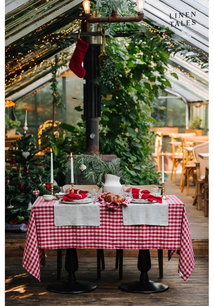 Ленена покривка за маса 140x200 cm Red Gingham – Linen Tales