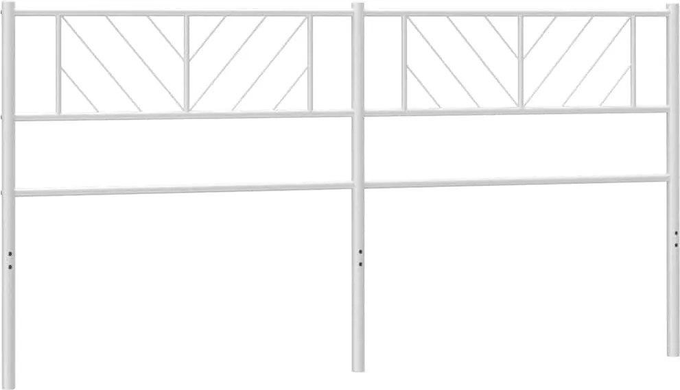372264 vidaXL Метална резервна табла за легло, бяла, 180 см