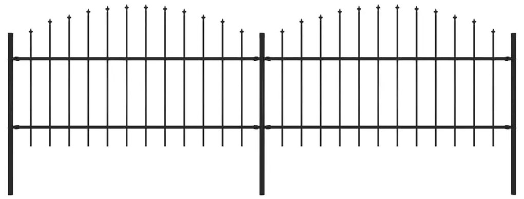 Sonata Градинска ограда с пики, (1-1,25)x3,4 м, стомана, черна