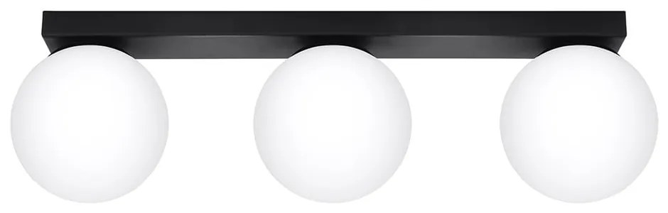 Черна лампа за таван със стъклен абажур ø 12 cm Umerta - Sollux