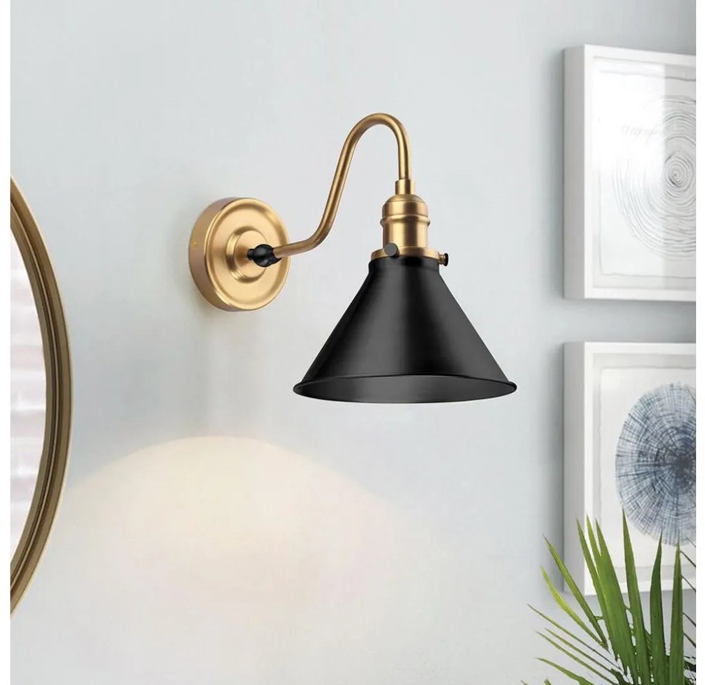 Elstead PV1-AB-MB - стенен аплик PROVENCE 1xE27/60W/230V златист/черен