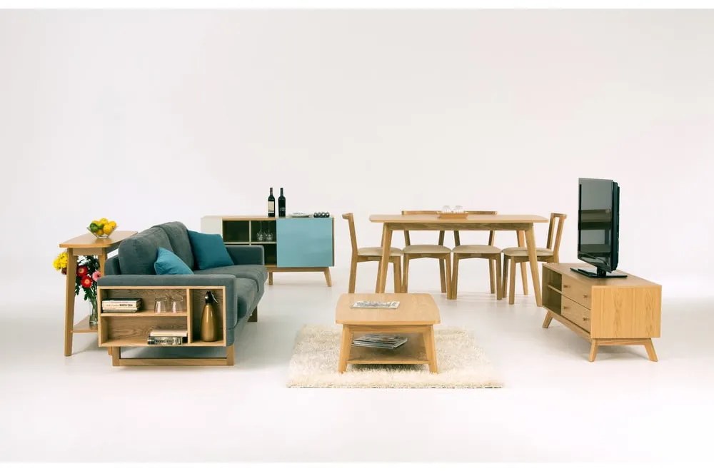 Маса за телевизор от декор от дъб естествена 130x50 cm Kensal – Woodman