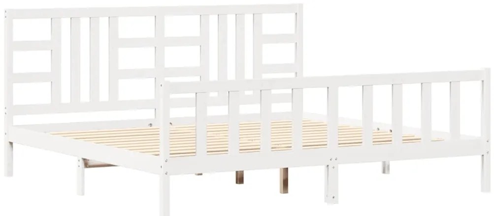 3191992 vidaXL Рамка за легло без матрак, бял, 200x200 см, бор масив