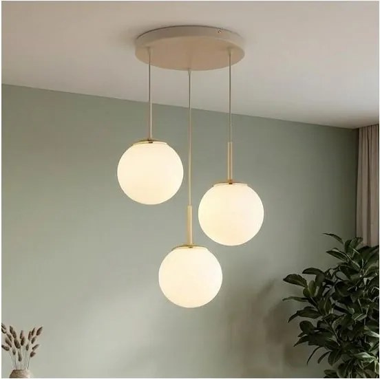 BRILAGI - Полилей на кабел MILO ECRU 3xE27/60W/230V бежов/златист