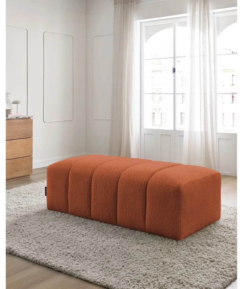 Теракотена табуретка от прежда с примки от букле Annecy – Bobochic Paris