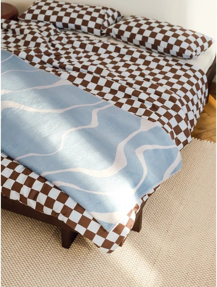 Синьо /кремаво одеяло 150x200 cm Felu – noo.ma