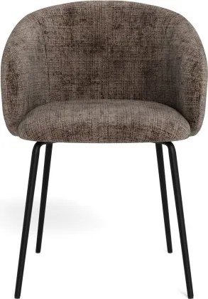 ЦЛЯРА Приглушено кафяво (тъкан Juto 4)/черни крака - МОДЕРЕН ТАПИЦИРАН СТОЛ ЛОФТ ЗА ДНЕВНА/ТРАПЕЗАРИЯ/ОФИС