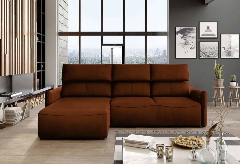 Ъглов диван Merlyn-Left-Orange