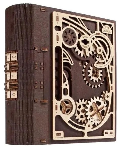 Ugears - 3D дървен механичен пъзел Книга на тайните