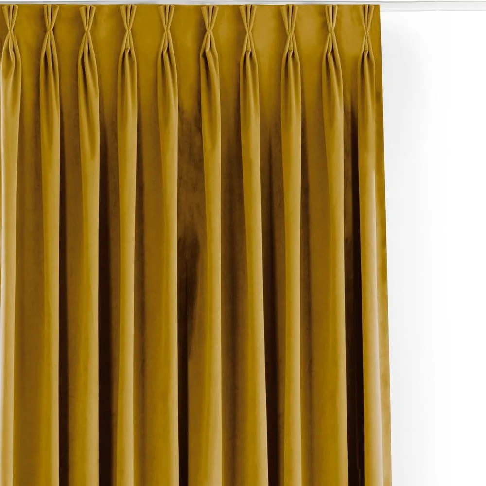 Затъмняваща завеса в цвят горчица 400x250 cm Velto – Filumi