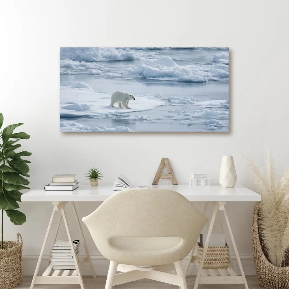 Картина на платно – Полярна мечка на ледена плоча