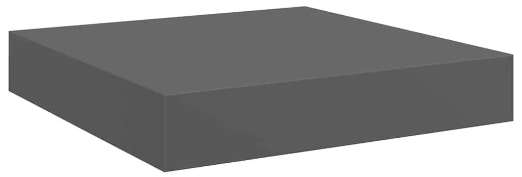 323781 vidaXL Окачен стенен рафт, сив гланц, 23x23,5x3,8 см, МДФ