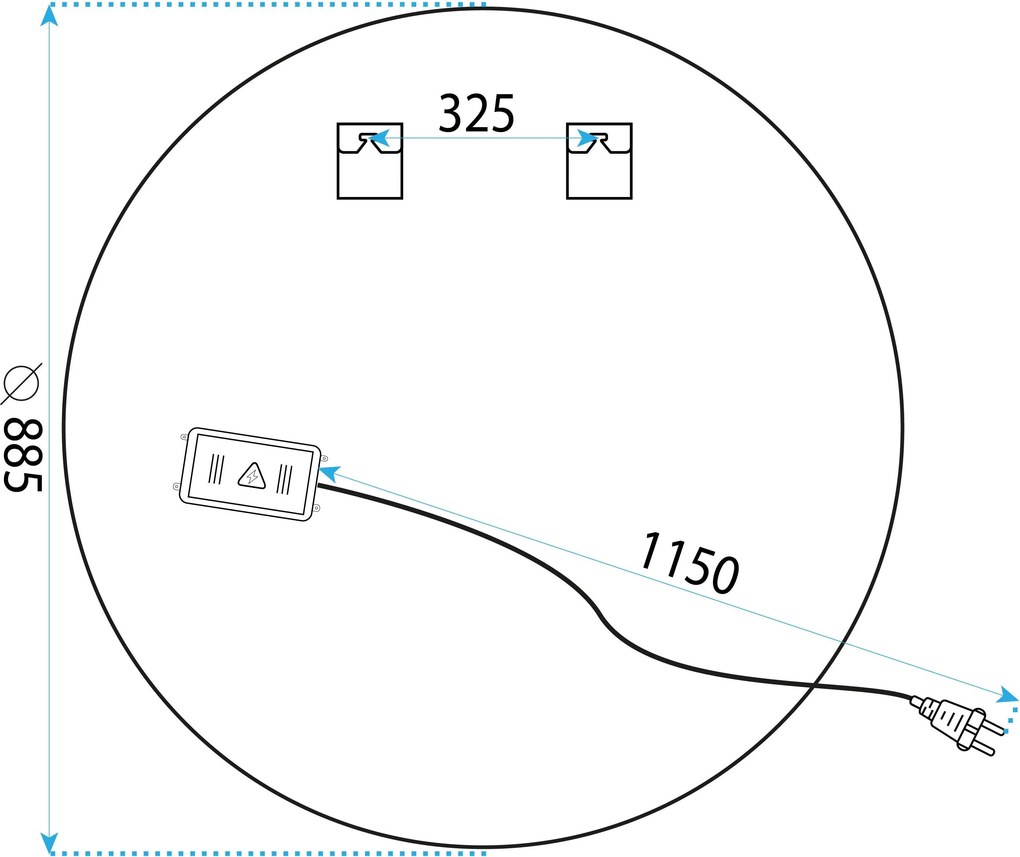 Огледало LED 90cm BAS