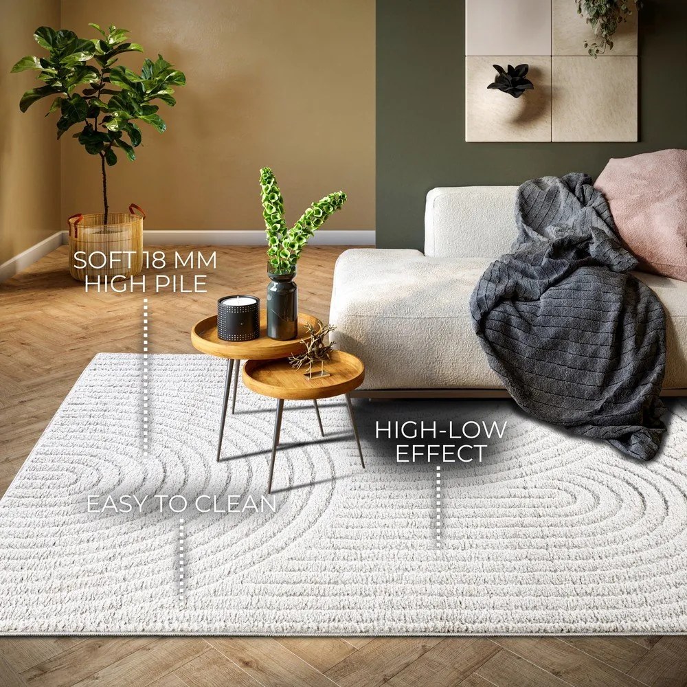Бял килим 200x280 cm Panglao New York White – Elle Decoration