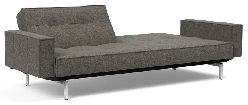 Тъмносив разтегателен диван с подлакътници Chrome Splitback - Innovation