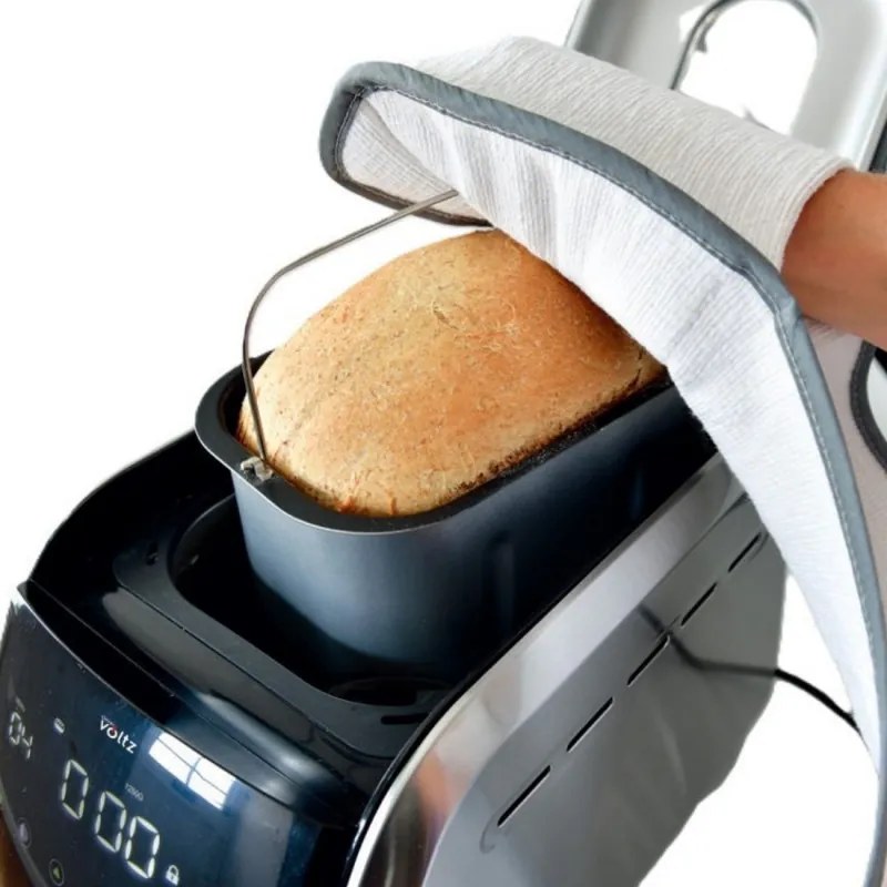 Втора ръка: Хлебопекарна Oliver Voltz OV51446A, 850W, 1500 гр, 12 програми, LCD дисплей, Таймер, Сребрист/черен