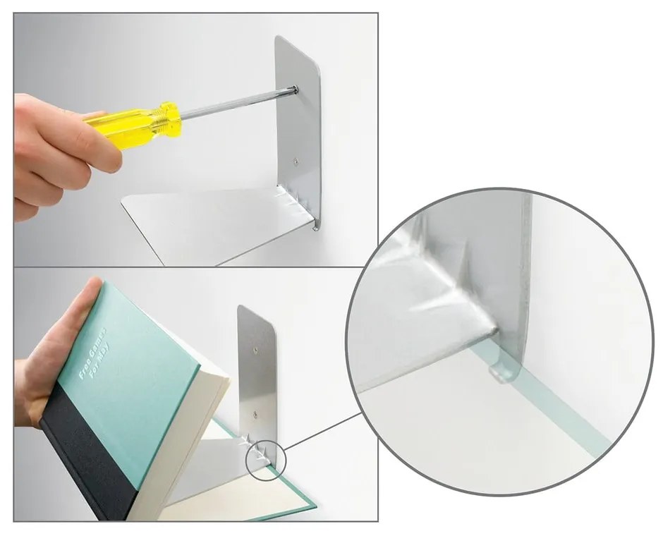 Метални рафтове в сребристо в комплект от 3 броя 18 см Conceal - Umbra