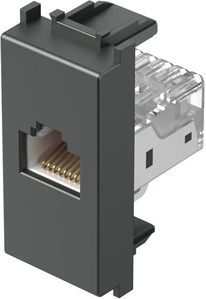 TEM Розетка RJ45 Cat.5e UTP 1M, цвят Антрацит, Modul  - KM37AT