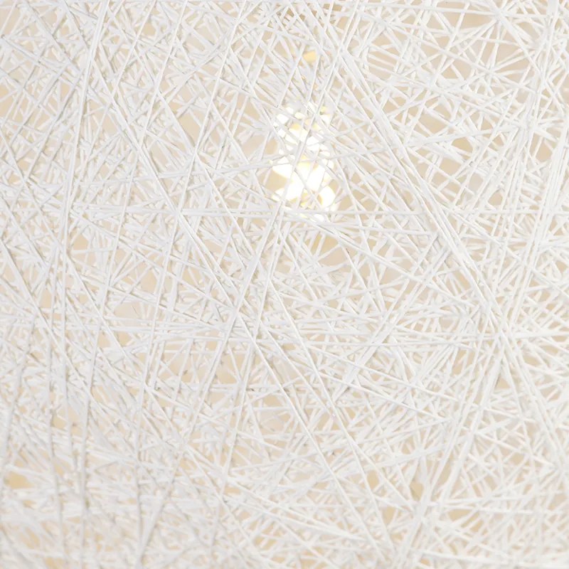 Висяща лампа в кънтри стил бяла сфера 60 см - Corda