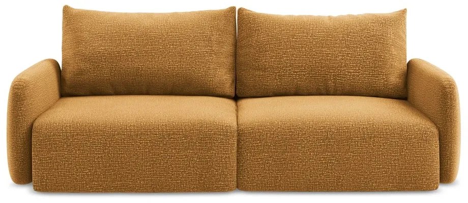 Оранжев разтегателен диван с място за съхранение 238 cm Kalena – Makamii