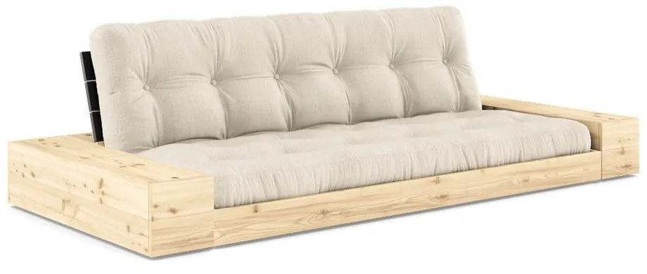 Сив/бежов ленен разтегателен диван 244 cm Base – Karup Design