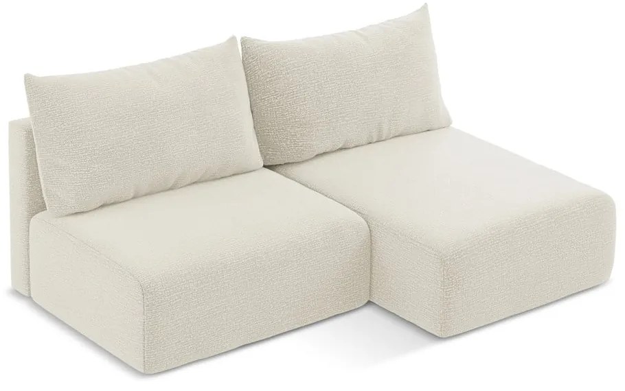 Кремав разтегателен ъглов диван с място за съхранение (десен ъгъл) Kalena – Makamii