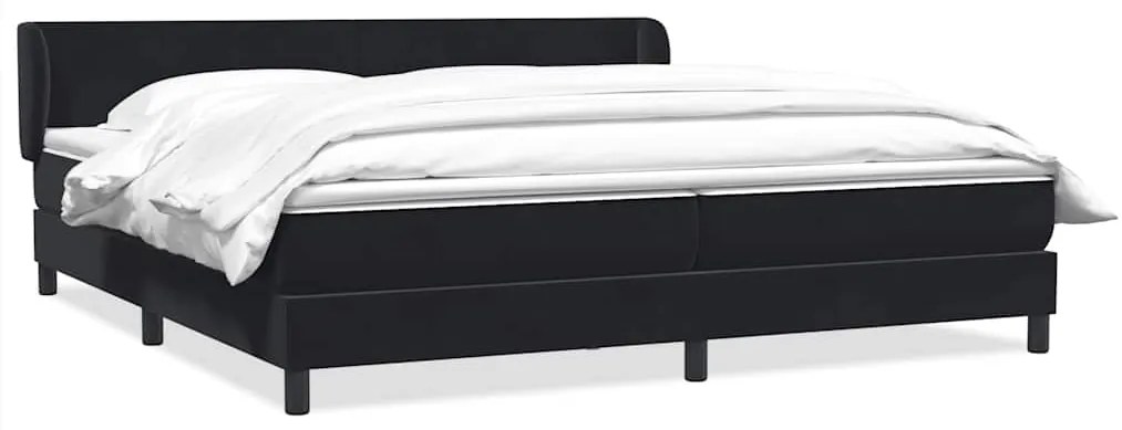 3317375 vidaXL Box Spring легло с матраци Черно 200x210 cm Кадифе