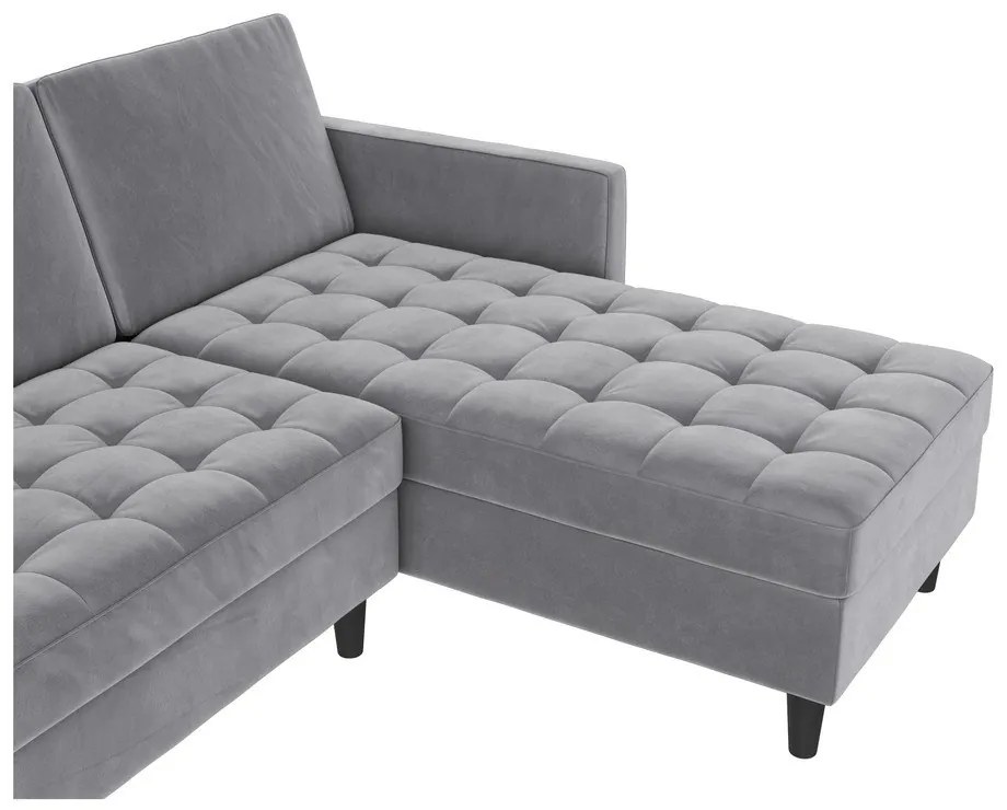 Светлосив кадифен ъглов диван Presley – Støraa