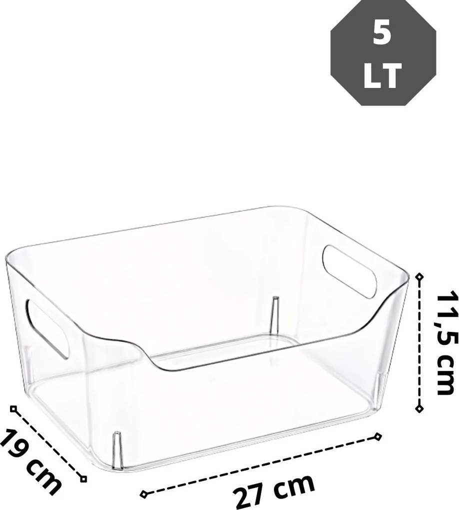 Комплект органайзери за хладилник (3 броя), цвят Прозрачен