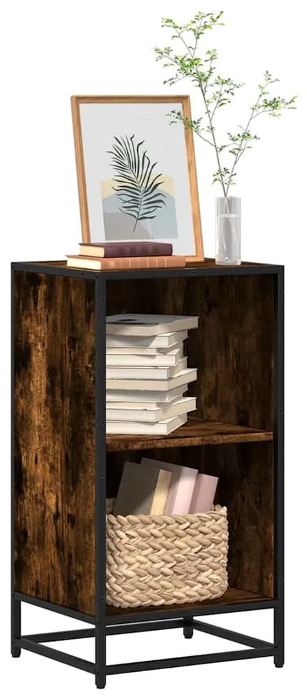 849096 vidaXL Шкаф за книги Пушен дъб 40x35x76 cm Инженерна дървесина