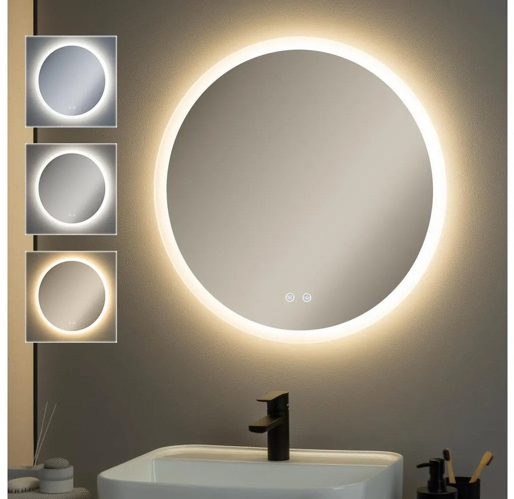 Brilagi - Димируемо LED огледало с подгряване и подсветка CLARA PRO LED/19W/230V Ø 60 см IP44