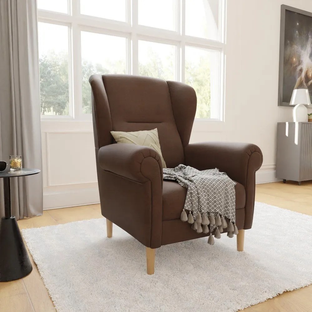 Тъмнокафяво кресло крило Swan – Ropez