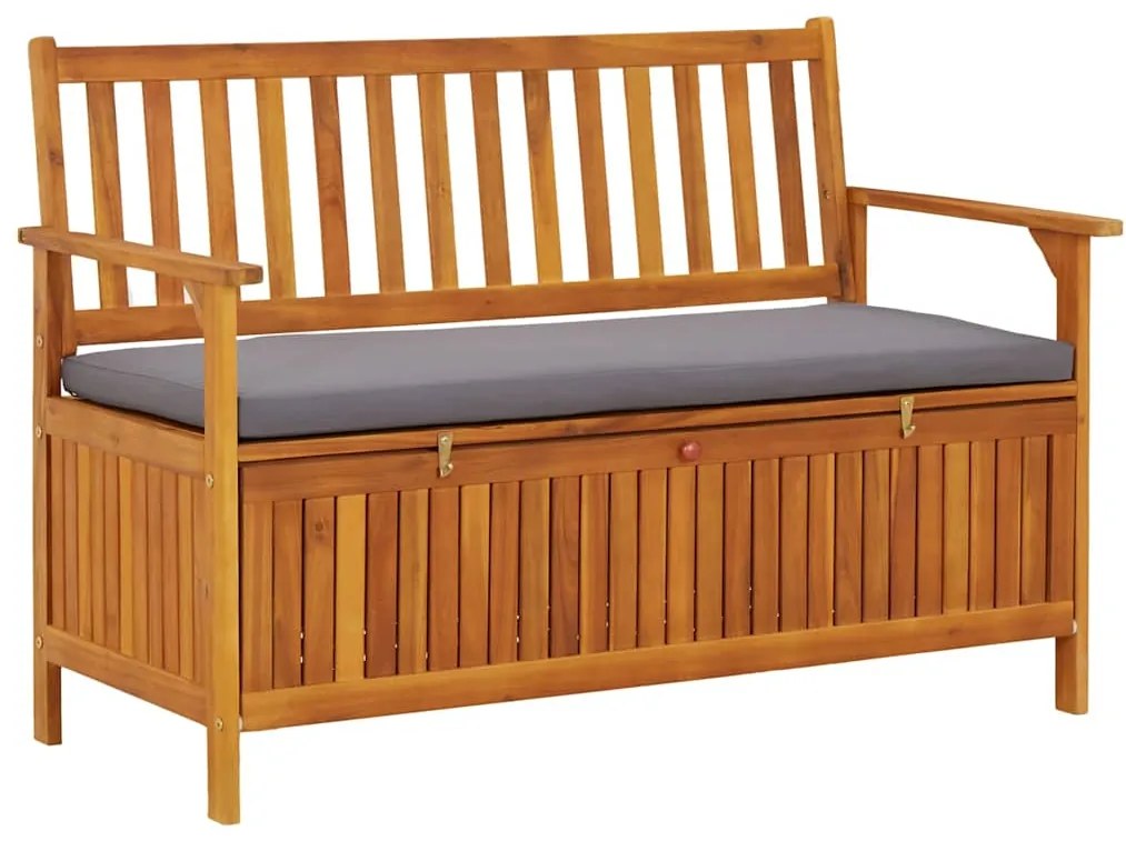 310276 vidaXL Градинска пейка за съхранение, 120 cм, акация масив