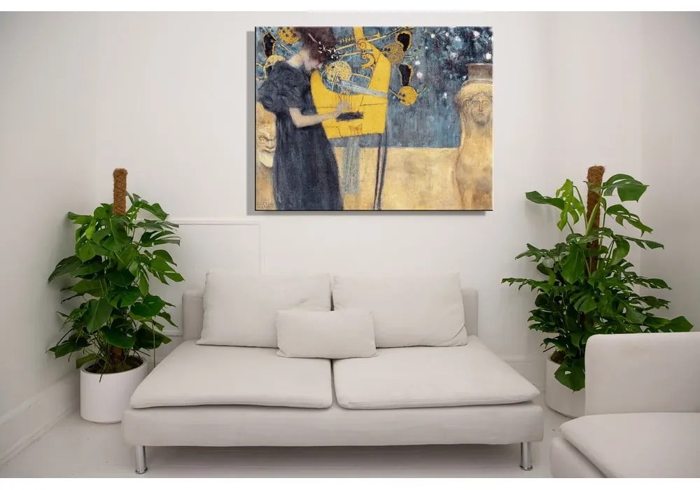 Репродукция на картина на Густав Климт - , 90 x 70 cm Music - Fedkolor