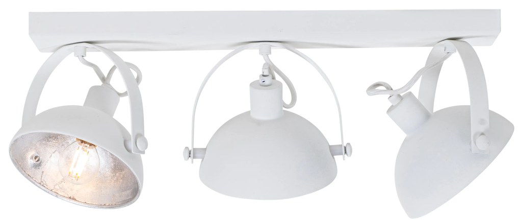 Индустриален плафон бял със сребро 3-светлина регулируем - Magnax