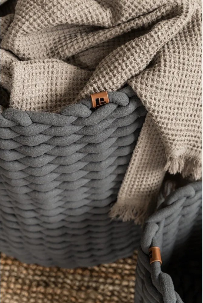 Текстилна кошница ø 40x40 cm Peach Skin Round XL – Bigso