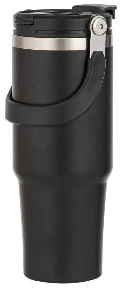 Черна бутилка за пътуване бутилка от неръждаема стомана 1 l Eco – Ladelle