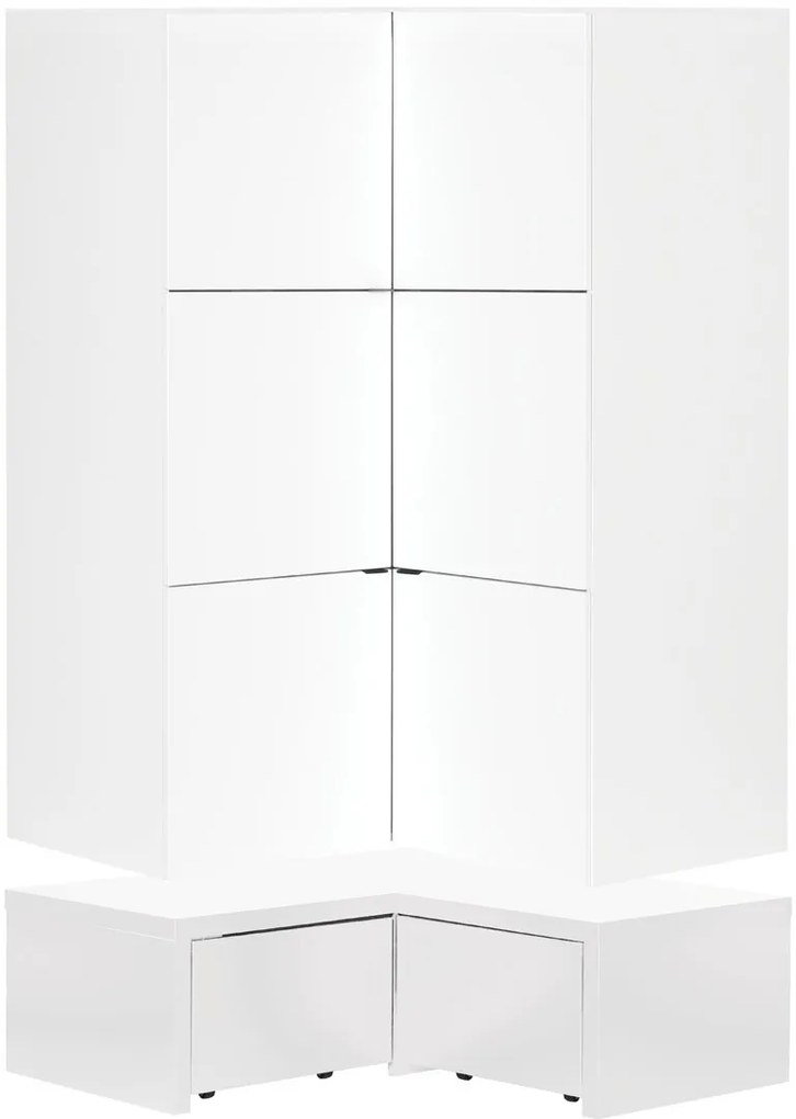Гардероб Young Ъгъл with drawer-White