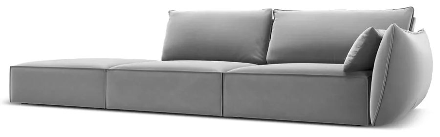 Светлосив кадифен диван десен ъгъл 264 cm Vanda – Mazzini Sofas