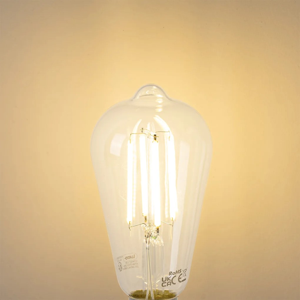 Комплект от 5 LED крушки E27 ST64 Прозрачни 2.2W 470 lm 2700K