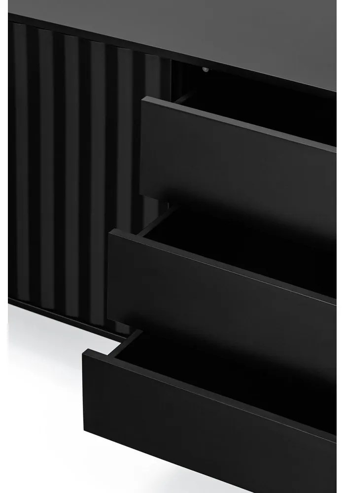 Черен нисък скрин 211x80 cm Sierra – Teulat